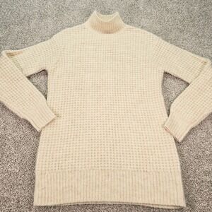 LINE The‎ Label Cream Waffle Knit Mock Neck Sweater XS to Small